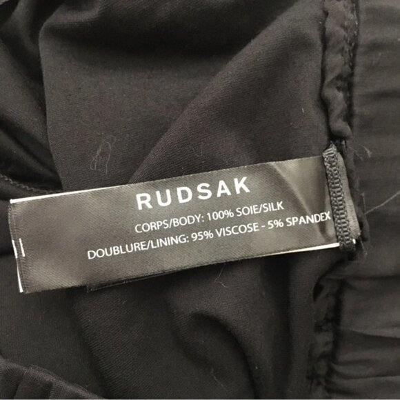 RUDSAK Black Double Layer Flowy Silk Pants - Picture 9 of 10